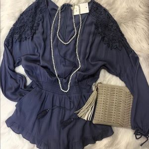 Navy Romper